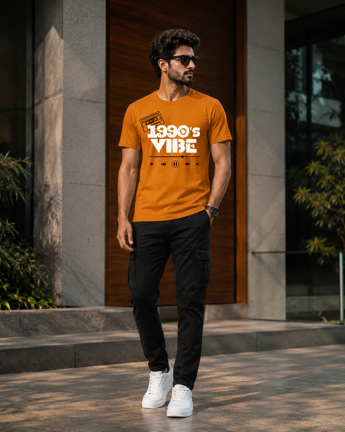 Relive the Retro Era with 1990's Vibe Graphic Printed T Shirts for Men