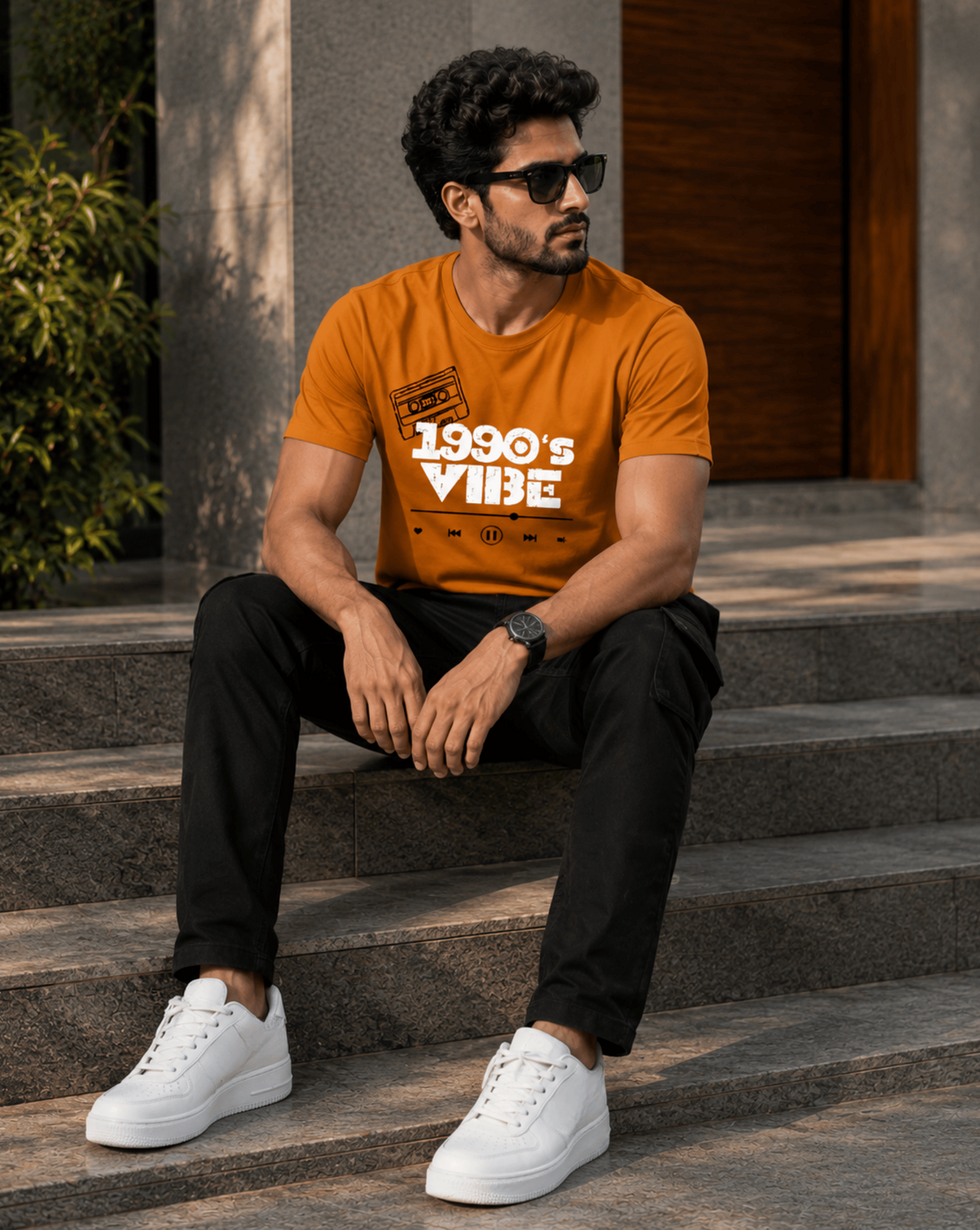 Relive the Retro Era with 1990's Vibe Graphic Printed T Shirts for Men