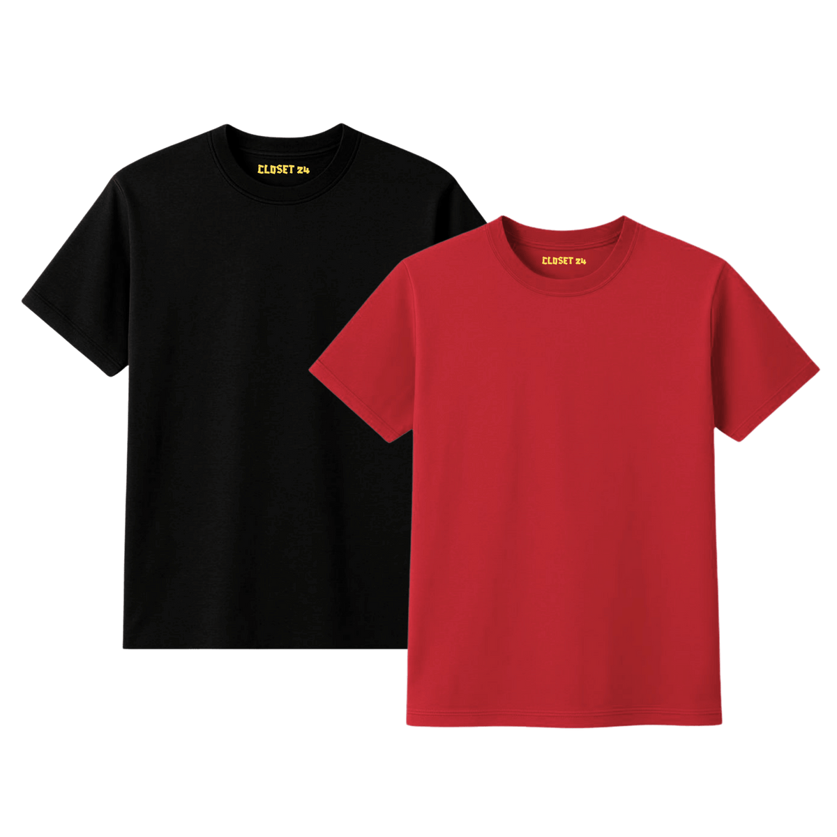 Combo T Shirts for Men in Black and Red